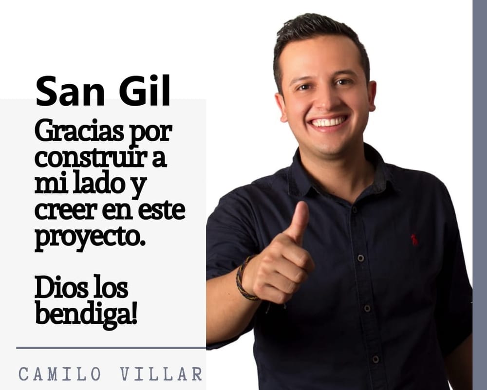 Respaldo popular consolida a Camilo Villar como próximo alcalde de San Gil imagen de la publicación