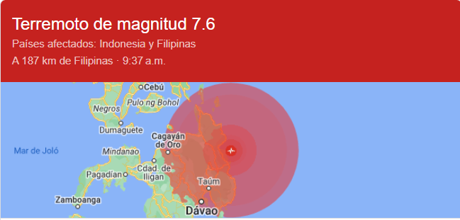 Terremoto en Filipinas imagen de la publicación