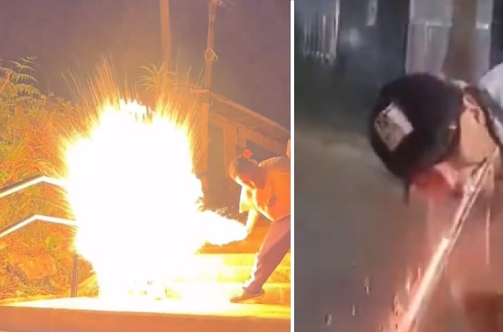 Jóvenes desafían el peligro con la 'Candela del Diablo' imagen de la publicación