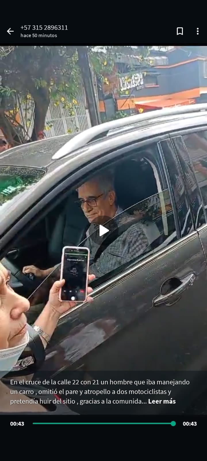 Adulto mayor atropelló a dos motorizados y habría intentado huir en Bucaramanga imagen de la publicación
