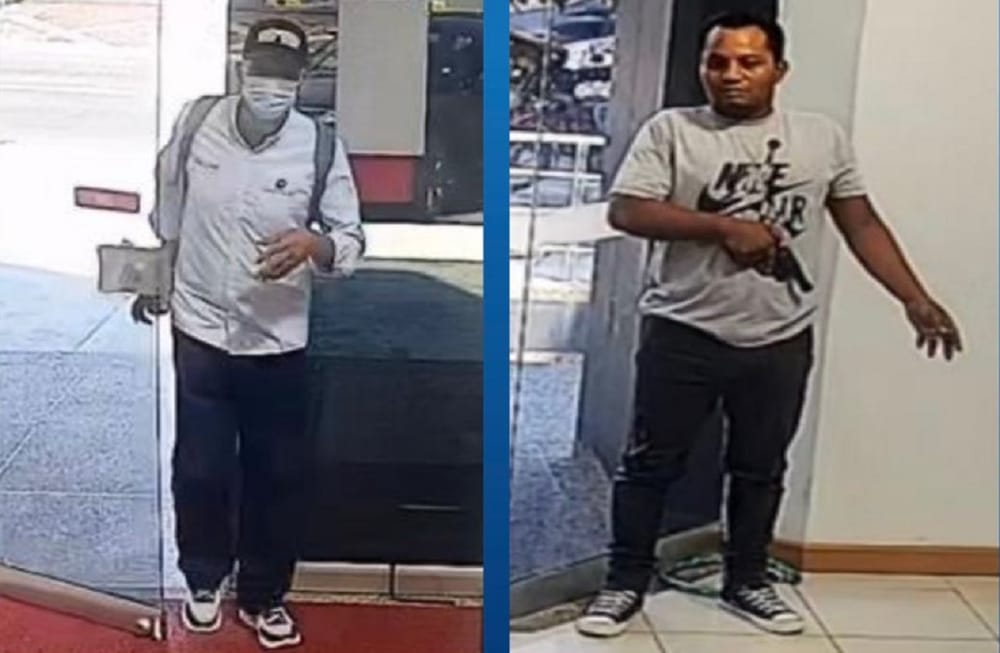 Violento robo a mano armada en sucursal bancaria y ladrones quedan grabados en cámaras imagen de la publicación