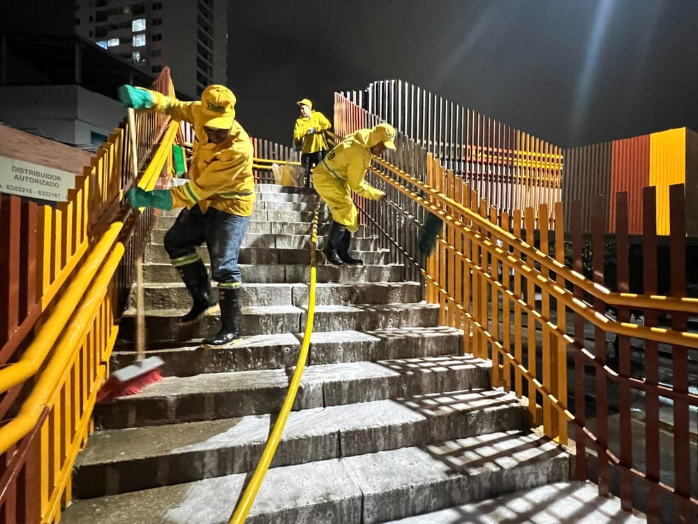 'Fuerza Amarilla' limpió los puentes peatonales de Bucaramanga imagen de la publicación