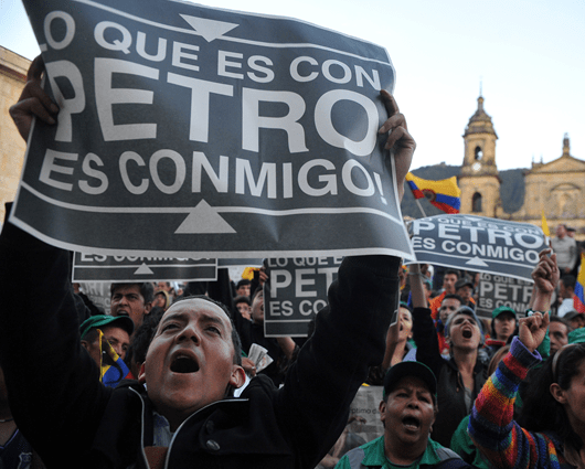 Pocos manifestantes en apoyo al presidente Petro imagen de la publicación