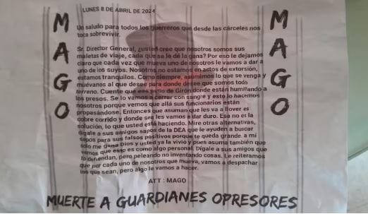 Director de la Cárcel de Palo Gordo volvió a ser amenazado imagen de la publicación