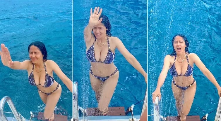 ¡Sorpresa en bikini! Picante sesión de fotos de Salma Hayek imagen de la publicación