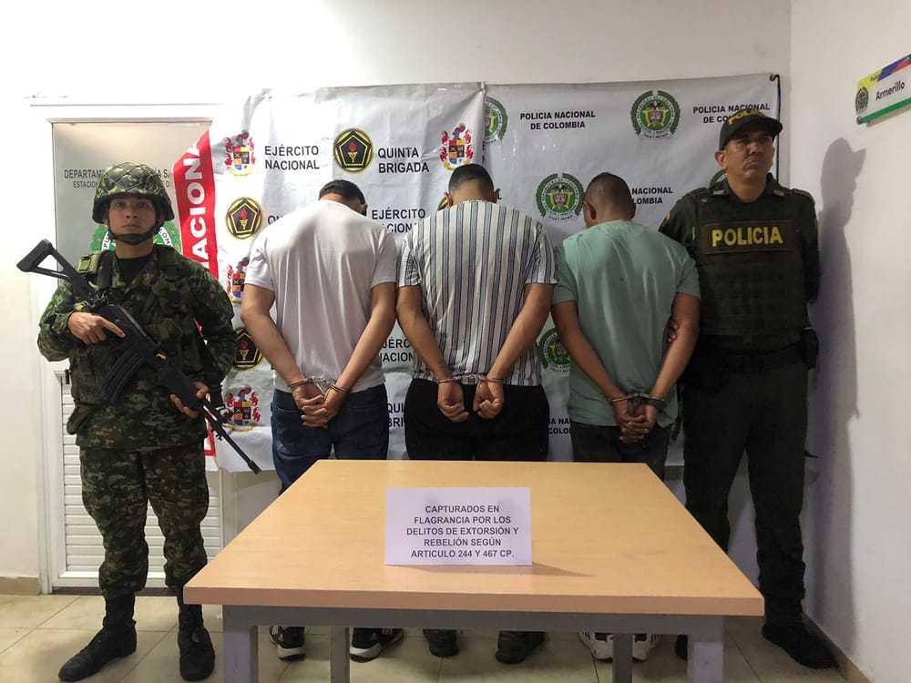 Peligrosos extorsionistas cayeron ante la 'inteligencia' de la Quinta Brigada imagen de la publicación