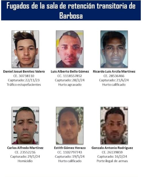 Rompiendo un muro peligrosos criminales se fugaron en Barbosa imagen de la publicación