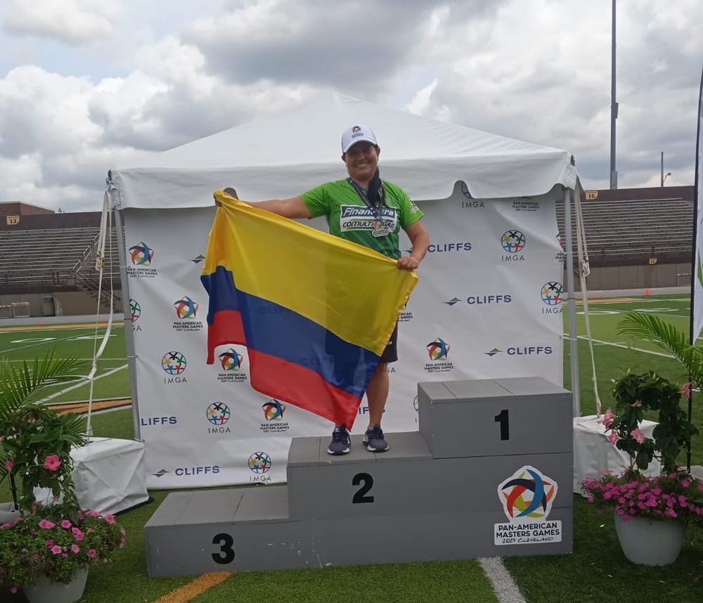María Eugenia podio de plata en Pan-American Master Games imagen de la publicación