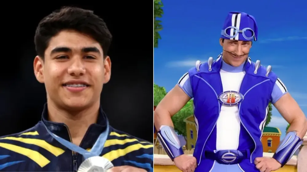 Magnús Scheving 'Sportacus' felicita a Ángel Barajas por su medalla de plata en los olímpicos de París imagen de la publicación