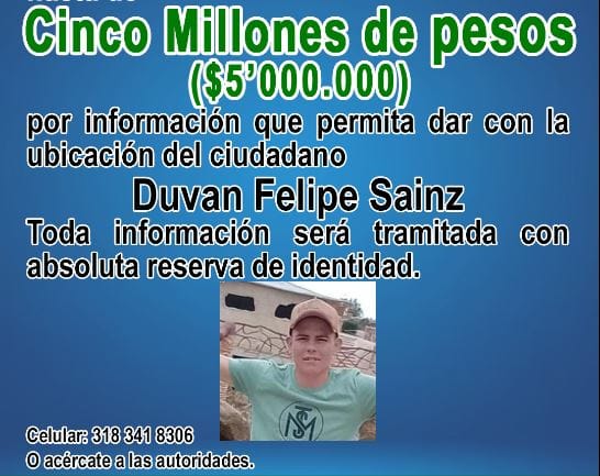 $5 millones de recompensa por captura de prófugo en Güepsa, Santander imagen de la publicación