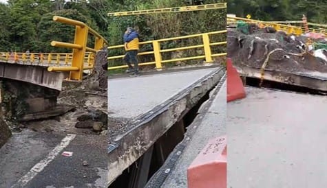 Colapso de puente que conecta Bucaramanga con García Rovira imagen de la publicación
