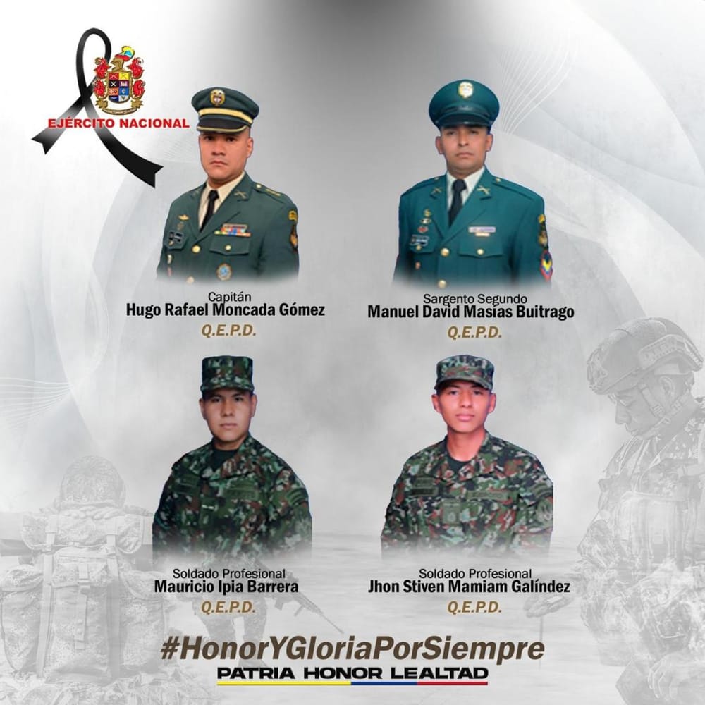 Militares fallecidos en confusos hechos tras salto en helicóptero eran parte de operativo contra el Clan del Golfo imagen de la publicación