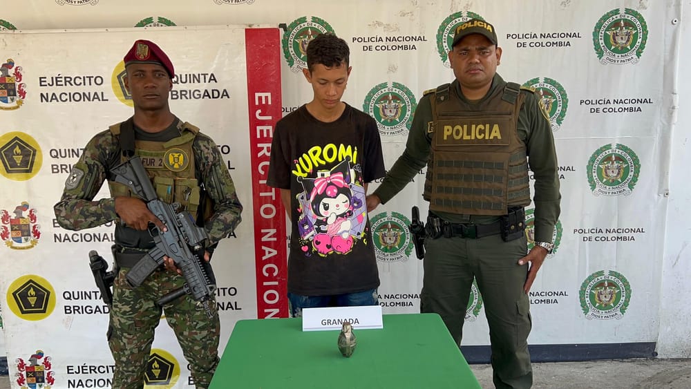"Brayan" sorprendido con una granada en Barrancabermeja imagen de la publicación