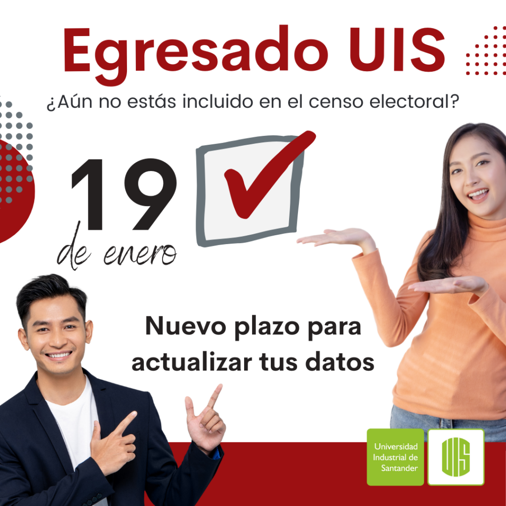 UIS amplía plazo para actualización de datos en el censo electoral de egresados imagen de la publicación