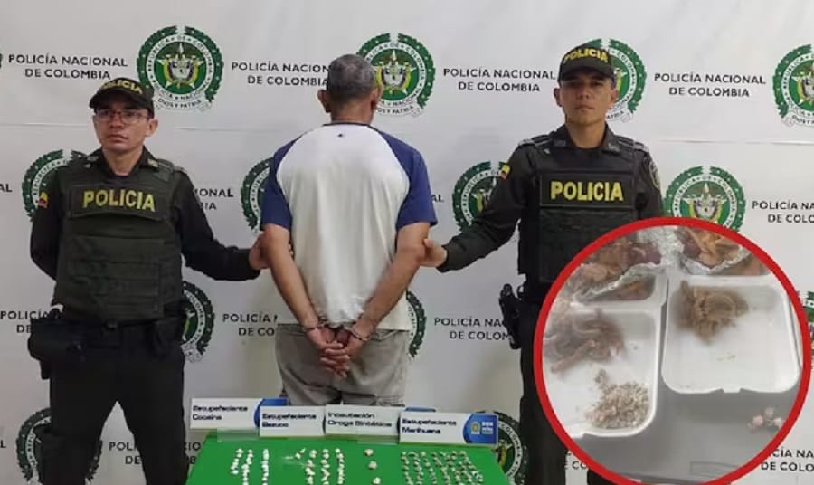 Abuelo iba 'caleto' de drogas camufladas en chunchullo frito para ingresarla en estación de Policía en Bucaramanga imagen de la publicación