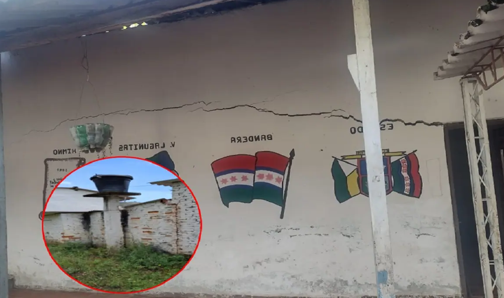 Niños estudian en escuela a punto de derrumbarse en Molagavita imagen de la publicación