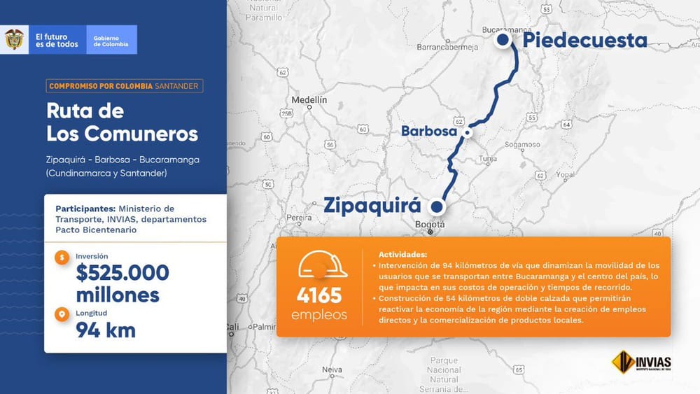 El gobierno tenía embolatados los recursos necesarios para super vía Zipaquirá - San Alberto imagen de la publicación