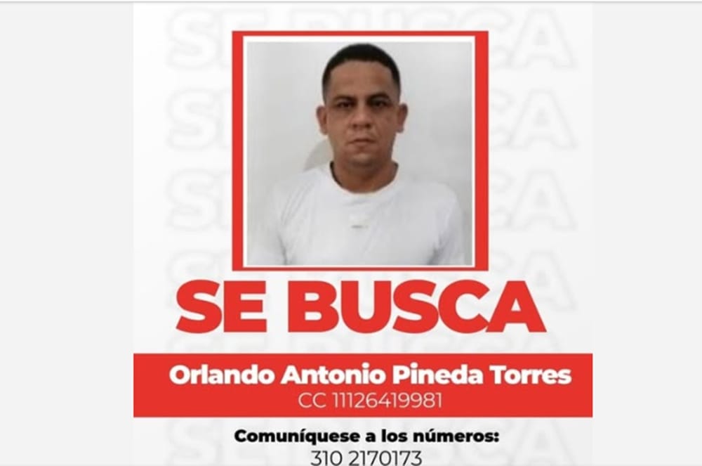 Recompensa por captura de preso fugado en Barrancabermeja imagen de la publicación