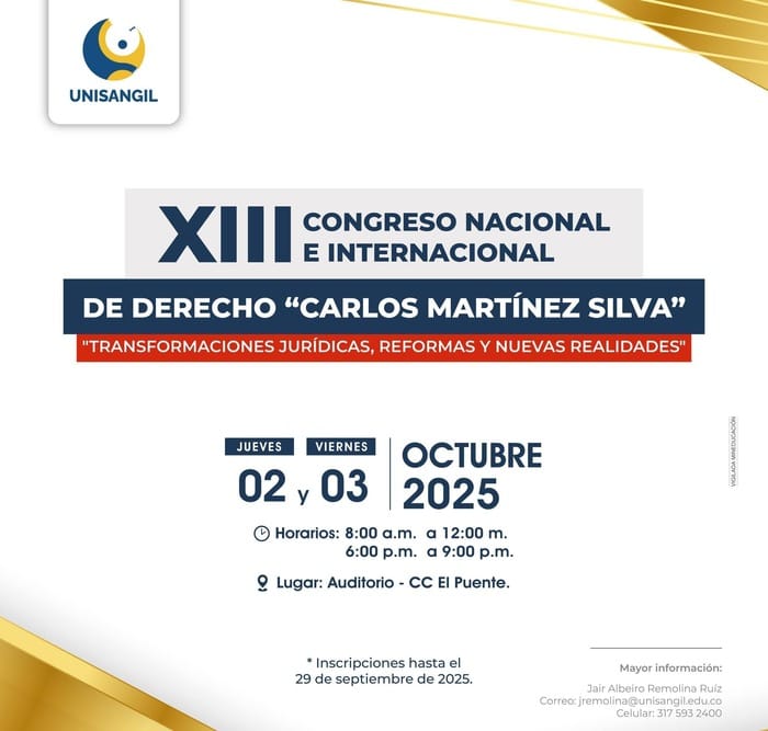 XIII Congreso Nacional de abogados en UNISANGIL imagen de la publicación