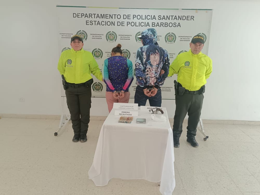 Cae pareja criminal en Santander con arma, droga y cuentas pendientes por homicidio imagen de la publicación