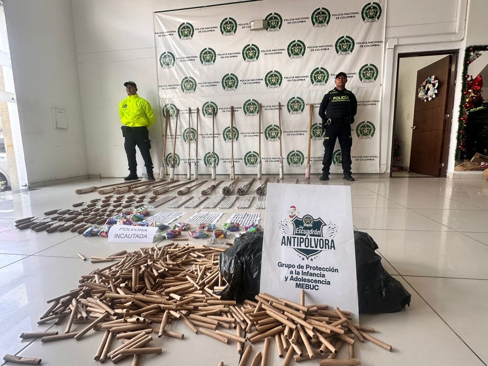 Blitz Antipólvora en Santander: 'Escuadrón' de la Policía incauta 110 kilos de pirotecnia en el Área Metropolitana imagen de la publicación