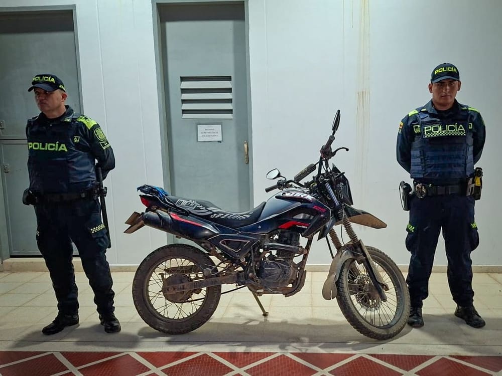 Recuperan en Santander motocicleta hurtada en 2025 imagen de la publicación