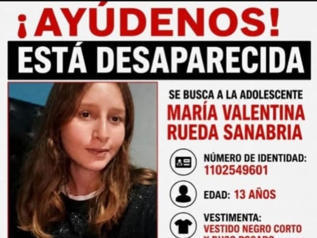 Menor desapareció en Girón luego de salir a comprar un helado junto a su amiga imagen de la publicación