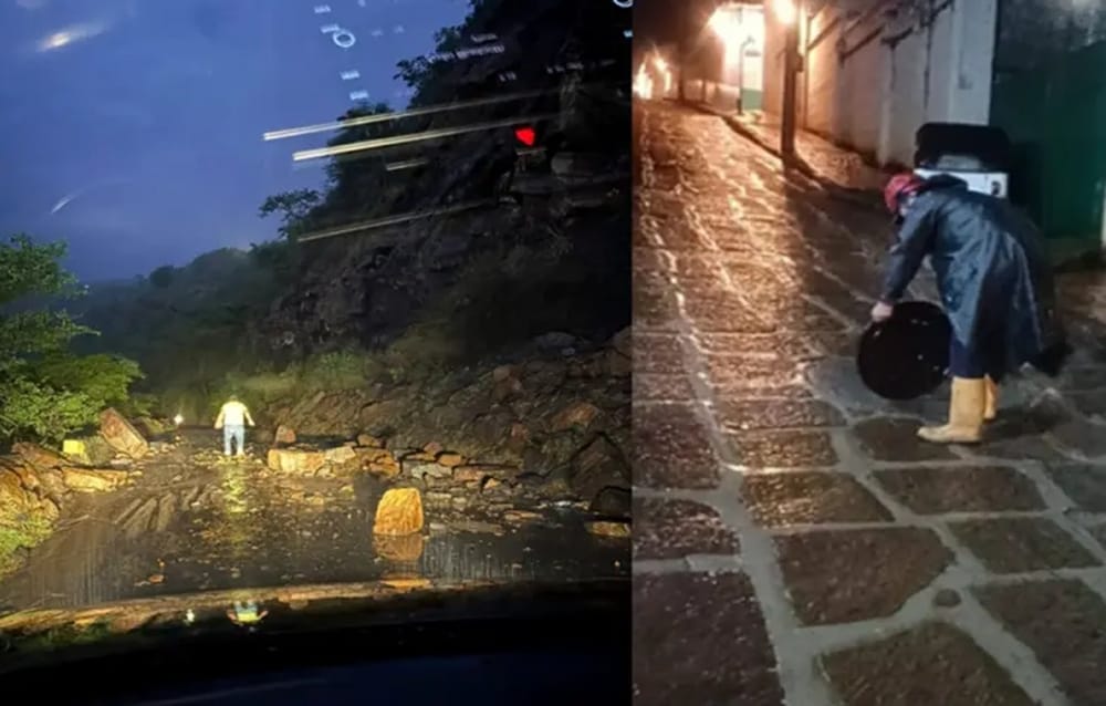 Barichara no  tiene acueducto  pero le cayó agua del cielo que causó estragos e inundaciones imagen de la publicación