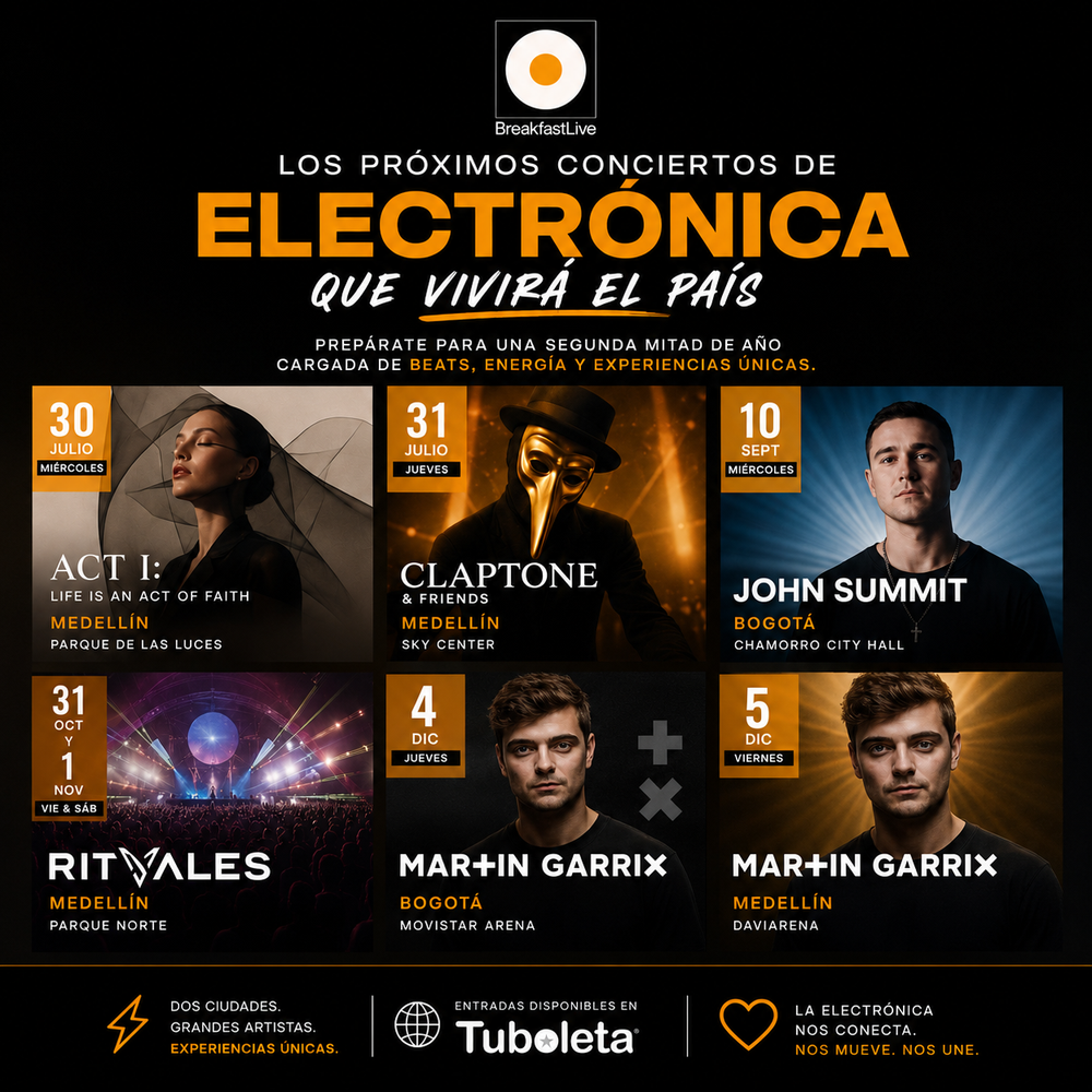 Temporada de grandes conciertos de música electrónica en Colombia imagen de la publicación