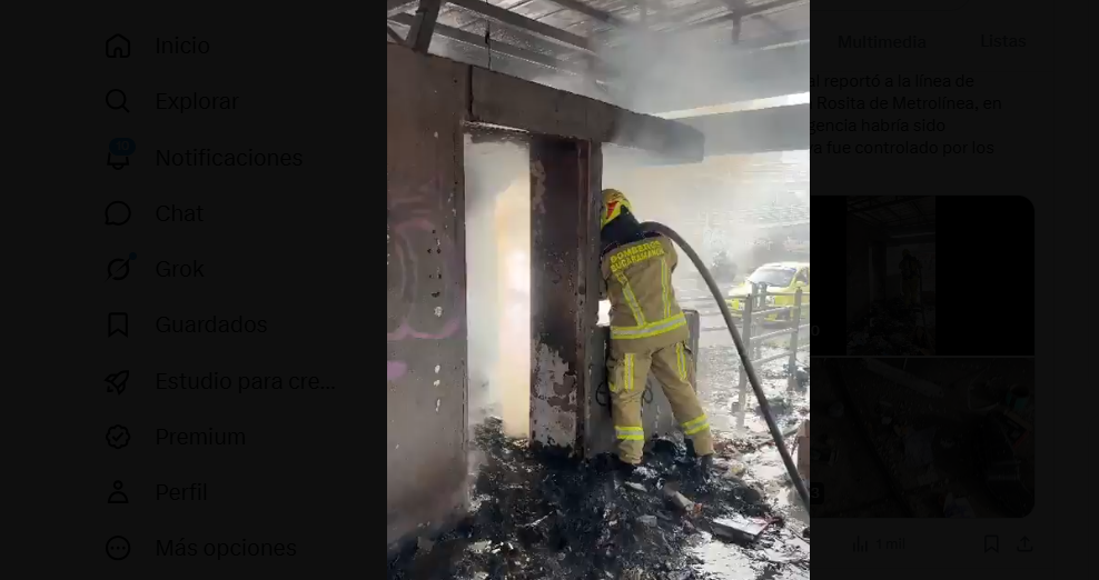 Quema de basura habría provocado incendio de estación La Rosita en Bucaramanga imagen de la publicación