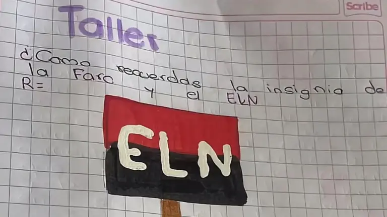 Tarea escolar con logos del ELN y las Farc desató indignación de padres y puso bajo la lupa a una docente imagen de la publicación