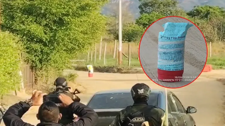 Alerta en Girón: cierran vía a Palogordo por cilindro con amenaza contra el Inpec imagen de la publicación