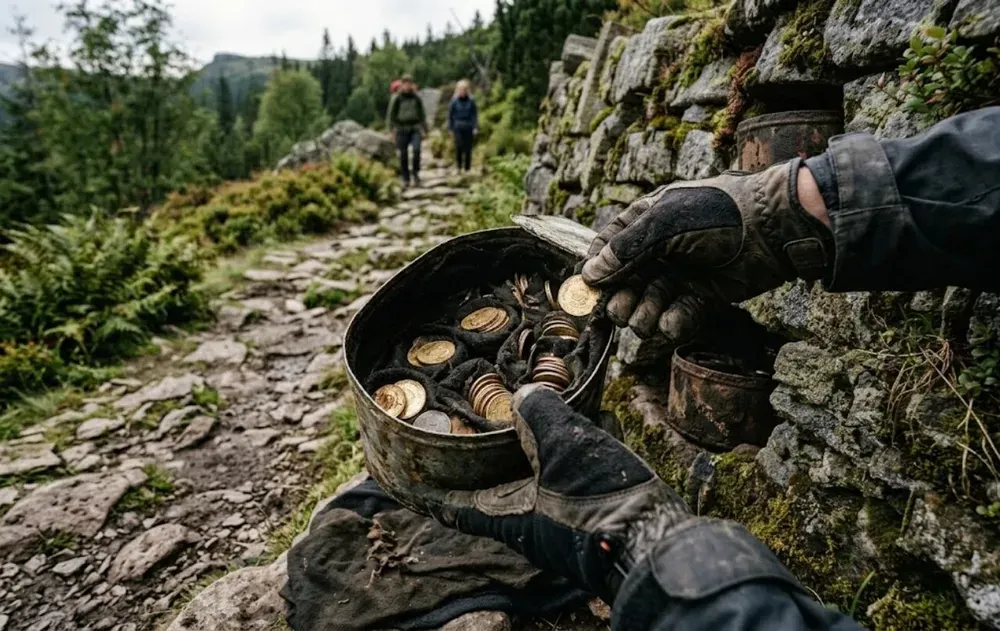 Excursionistas encontraron una lata oxidada con 598 monedas de oro imagen de la publicación