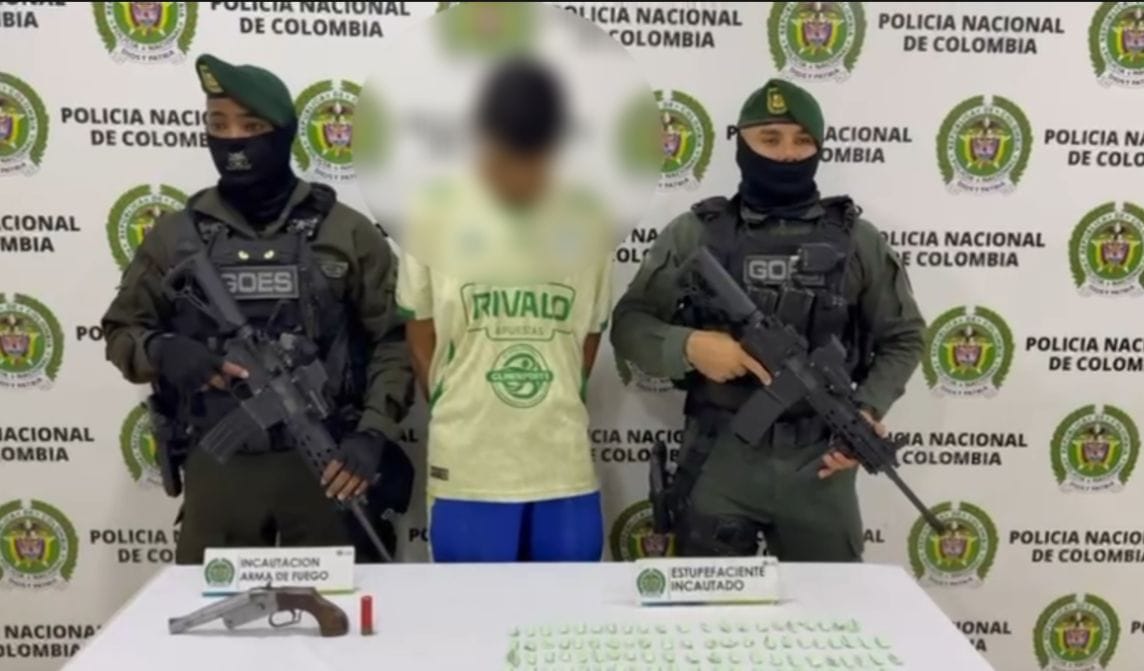 Capturado armado y con la ‘caleta’ del bazuco encima imagen de la publicación