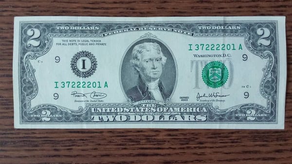 Billete de 2 dólares podrían ser una mina de oro para coleccionistas