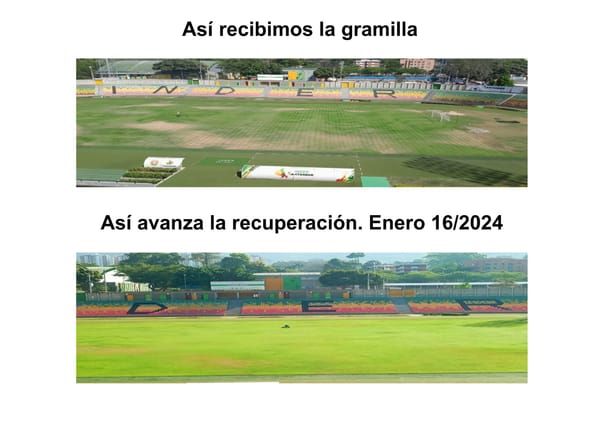 Indersantander anuncia progresos en la recuperación de la gramilla del Estadio Alfonso López