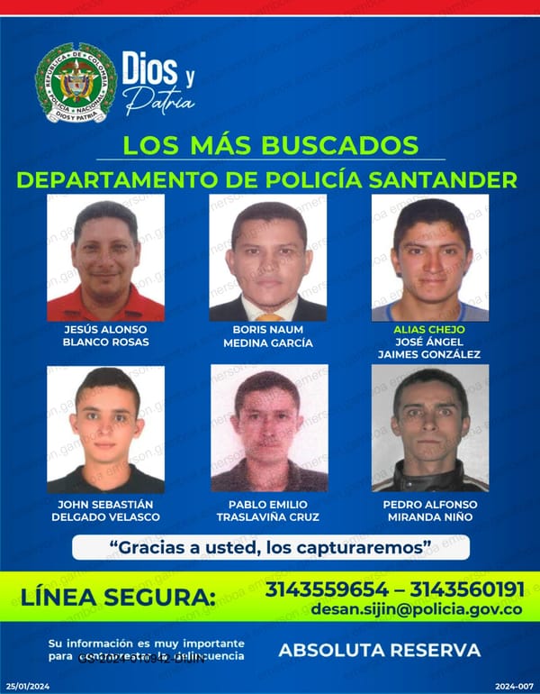 Estos son los hombres más buscados en Santander