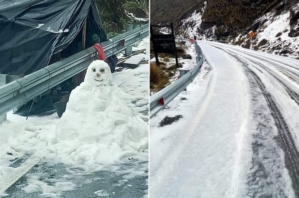 Impactante granizada en la vía Manizales - Murillo cerca del Nevado del Ruiz