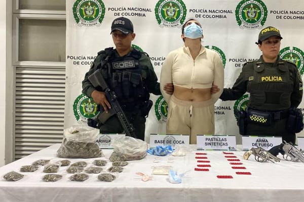 Mujer fue sorprendida con arsenal y gran carga de alucinógenos