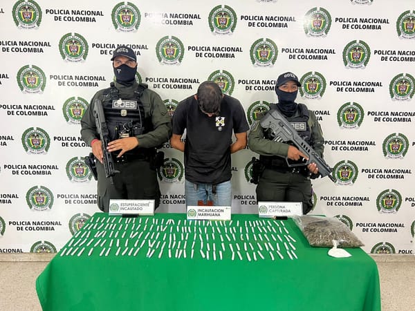 Andrés cayó con tremenda carga de 'vicio' en Floridablanca
