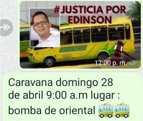Conductores organizan caravana por justicia para conductor agredido en atraco