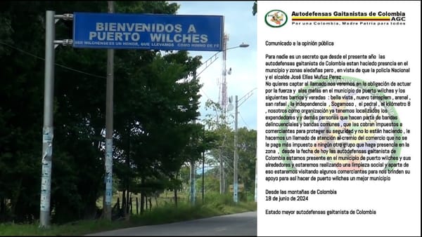 AGC habrían generado panfleto amenazante en Puerto Wilches