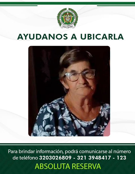 Adulta mayor secuestrada en Charalá requiere medicación