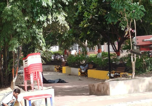 Habitantes de calle se habrían tomado un parque para vivir en San Gil
