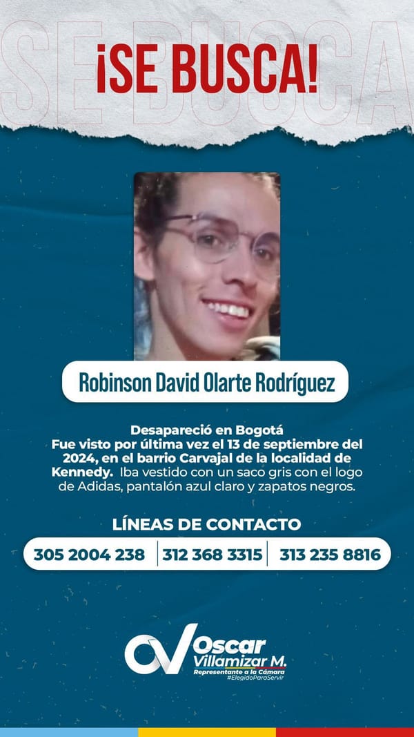 Santandereano se encuentra desaparecido en Bogotá