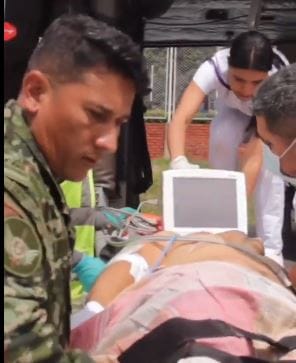 Quinta Brigada del Ejército rescató por vía área a un hombre en Santa Helena del Opón