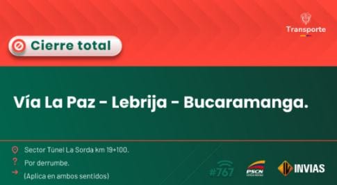 Derrumbe en el Túnel La Sorda generó cierre total de la vía Bucaramanga - Barrancabermeja
