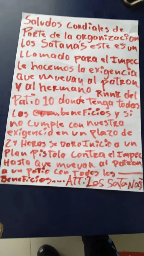 'Los Satanás' tienen en alerta a la Cárcel de Palogordo