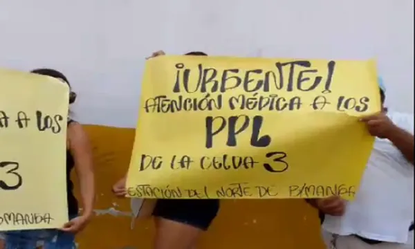 Protesta por condiciones de salud en la Estación de Policía del Norte en Bucaramanga