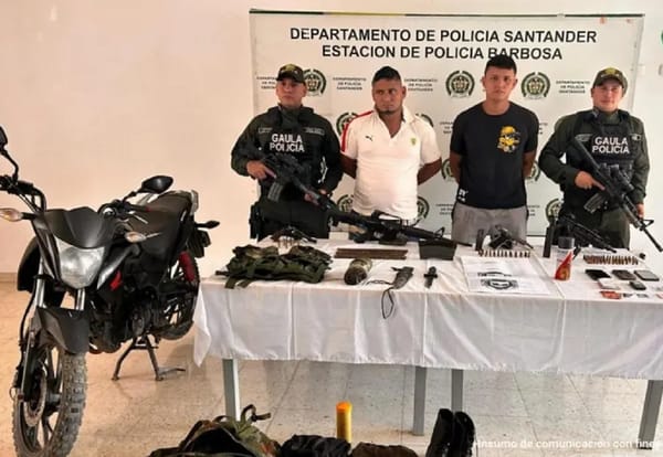 Caen dos presuntos integrantes del Frente 33 de las Farc en La Paz, Santander